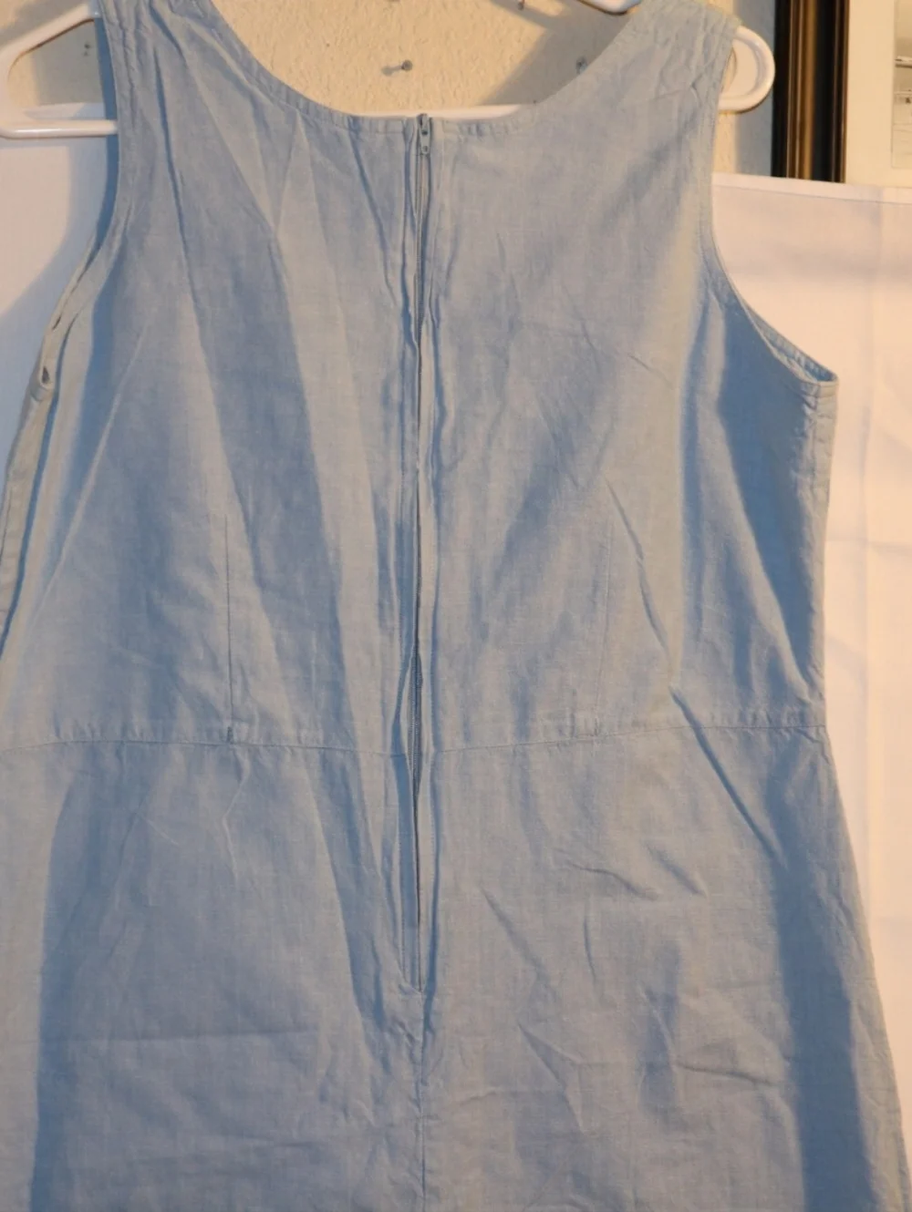 Compliments Light Blue Cotton Midi Dress Sleeveless Size Meduim - Picture 8 of 9
